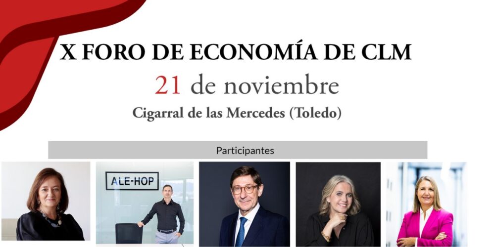 Cartel del foro organizado por la Asociación de Empresa Familiar de CLM y CaixaBank.