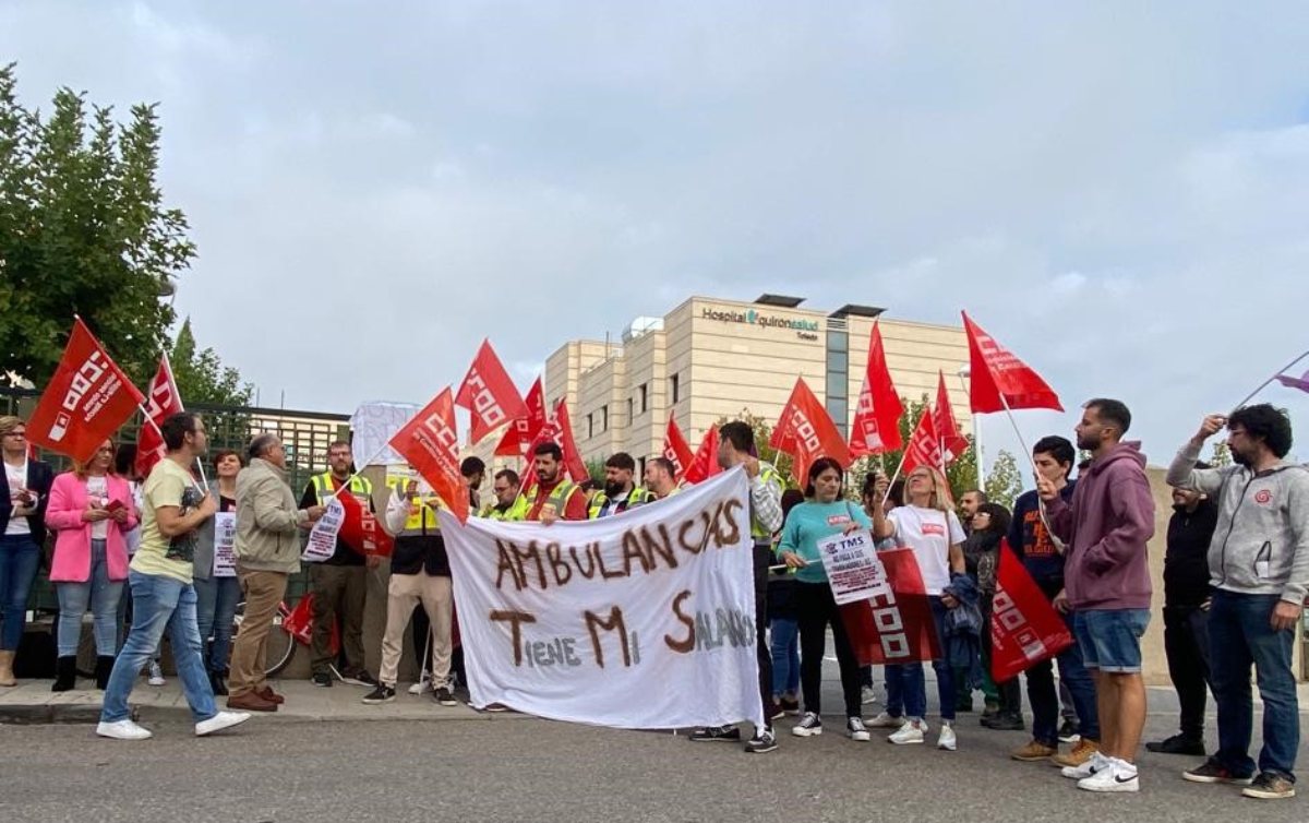 Una de las jornadas de protesta de Ambulancias TMS.