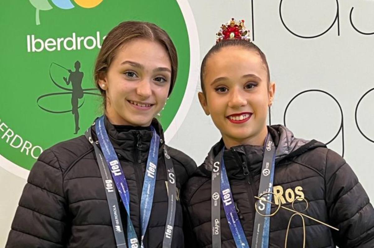 Sandra Martínez (izquierda) y Gabriela Blázquez. campeonas de España de gimnasia rítmica.