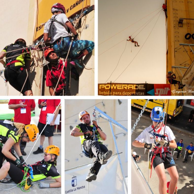 Imágenes de un anterior campeonato regional de ITV en espeleología. Fotos: Federación de Espeleología de CLM.