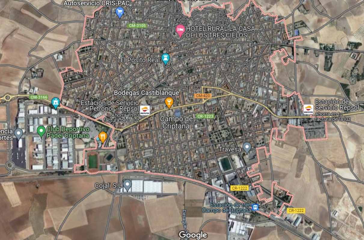 Cometía presuntamente muchos robos en un solo barrio de Campo de Criptana. Imagen: Google Maps.