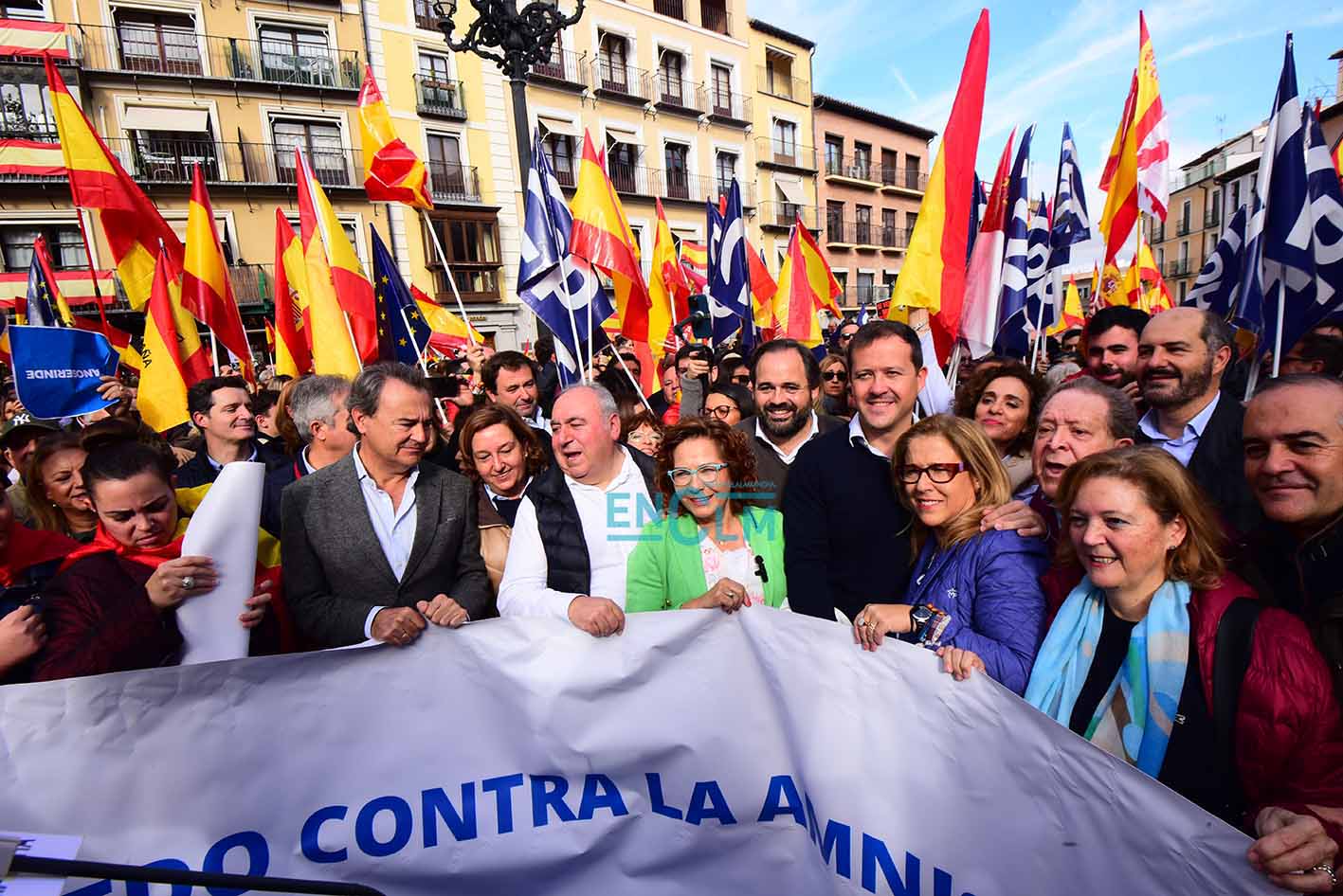 Manifestación contra la amnistía en Toledo. Foto: Rebeca Arango.