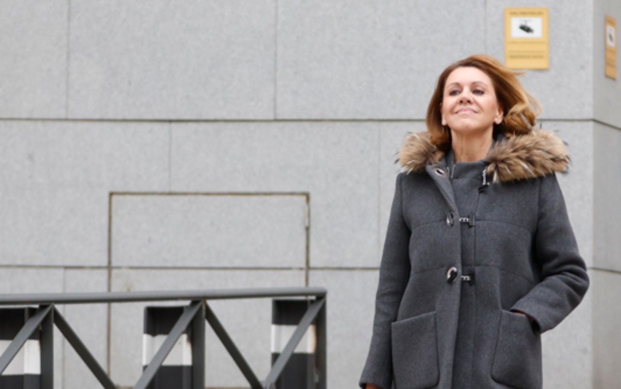 Cospedal, a su entrada en la Audiencia Nacional. Foto: EFE.