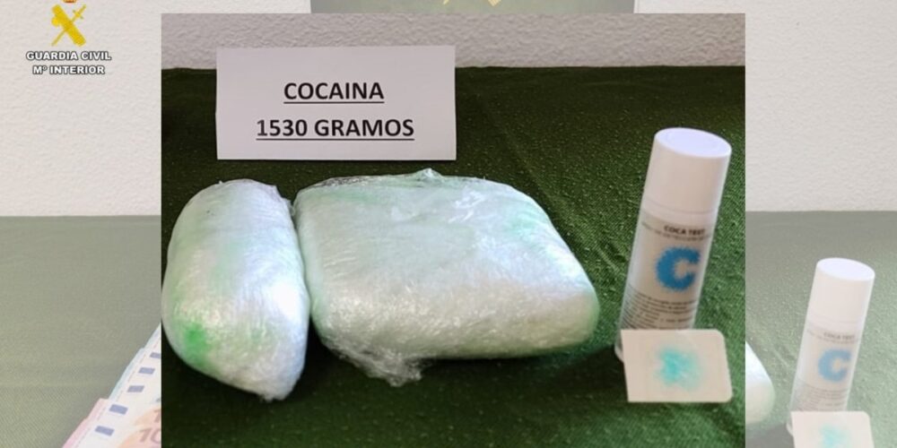 Los dos paquetes de grandes dimensiones con cocaína.