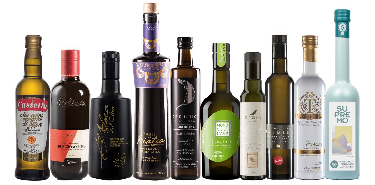 Los 10 mejores aceites de oliva virgen extra del mundo.