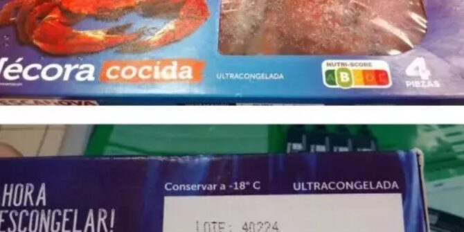 Si tienen esta nécora, absténgase de consumirla. Foto: Aesan.