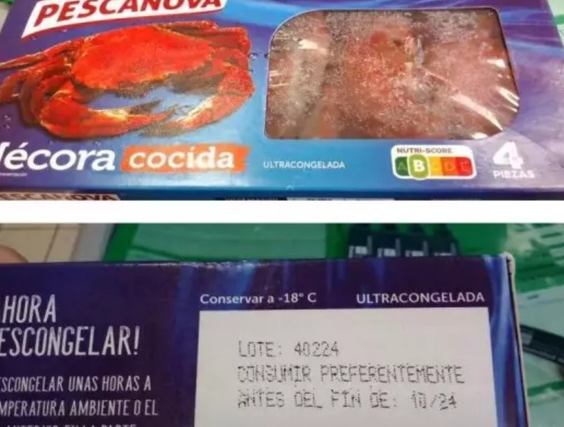 Si tienen esta nécora, absténgase de consumirla. Foto: Aesan.