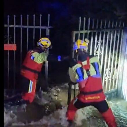 Imagen del vídeo del rescate de dos personas en San Román de los Montes. Cepeis Toledo.