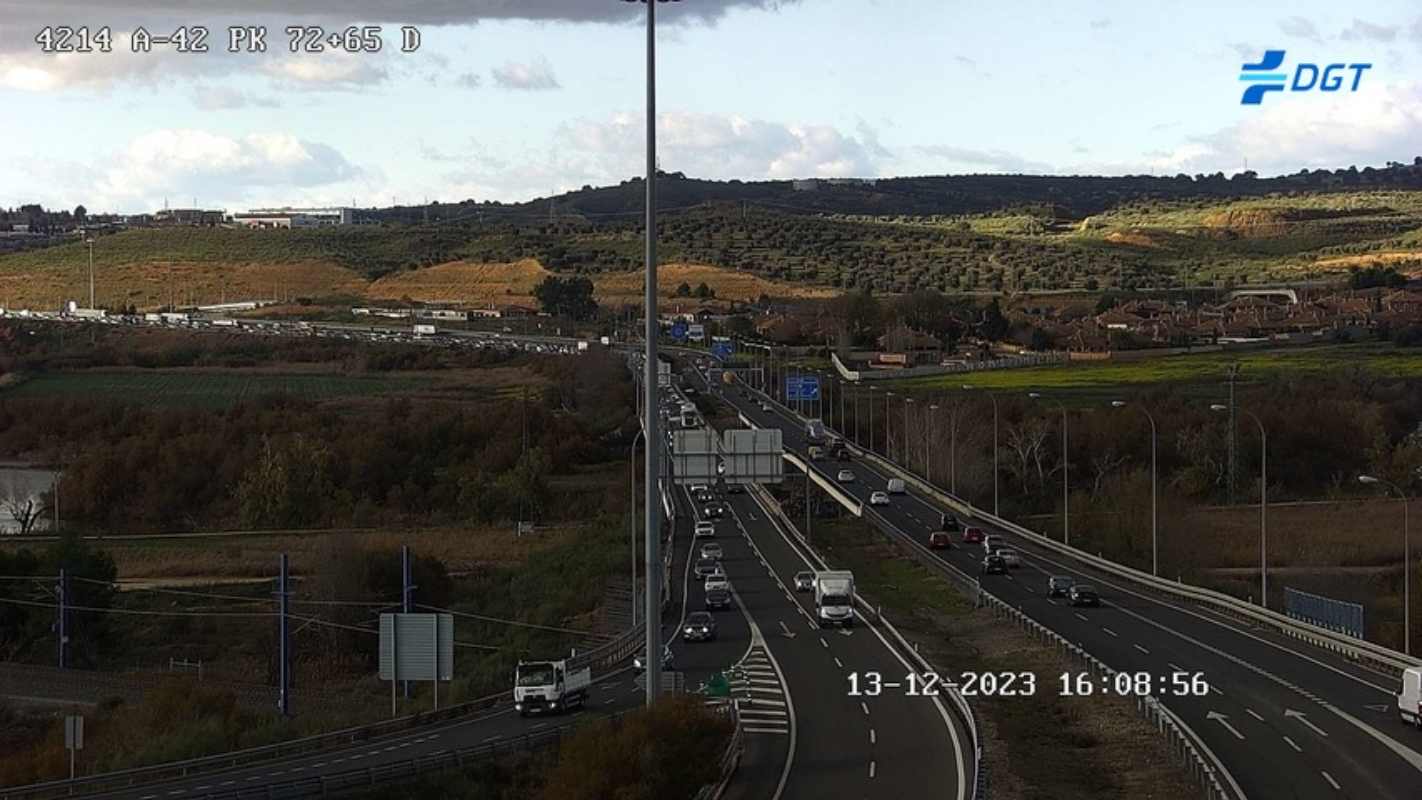 Imagen de la A-42 a la altura del puente sobre el Tajo.