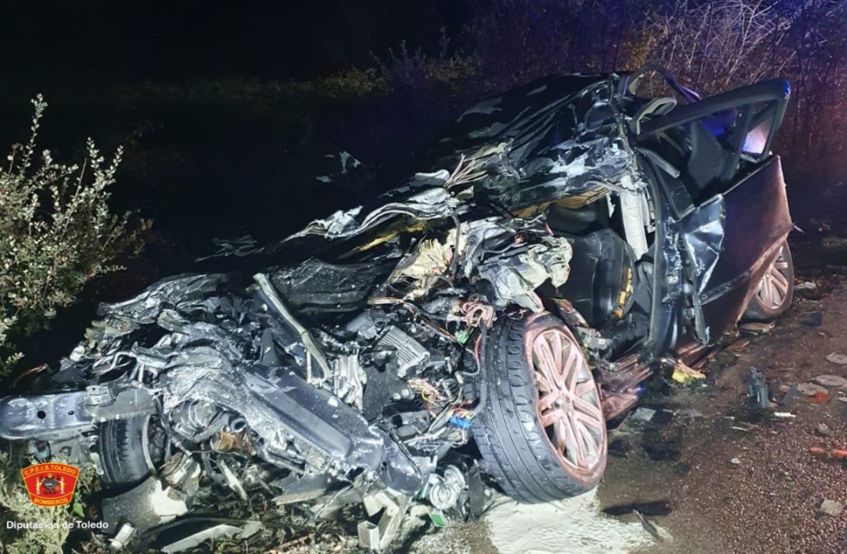 Coche involucrado en el accidente de Talavera. Imagen: CPEIS Toledo.