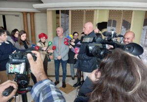 Unai Sordo, en declaraciones a los medios en Toledo.