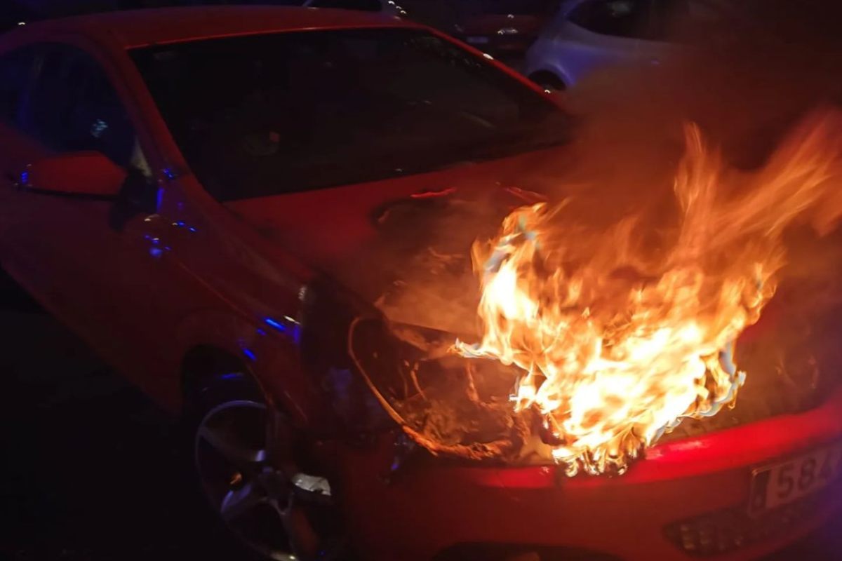 Las llamas arrasaron con el coche. Imagen: Bomberos de Toledo.
