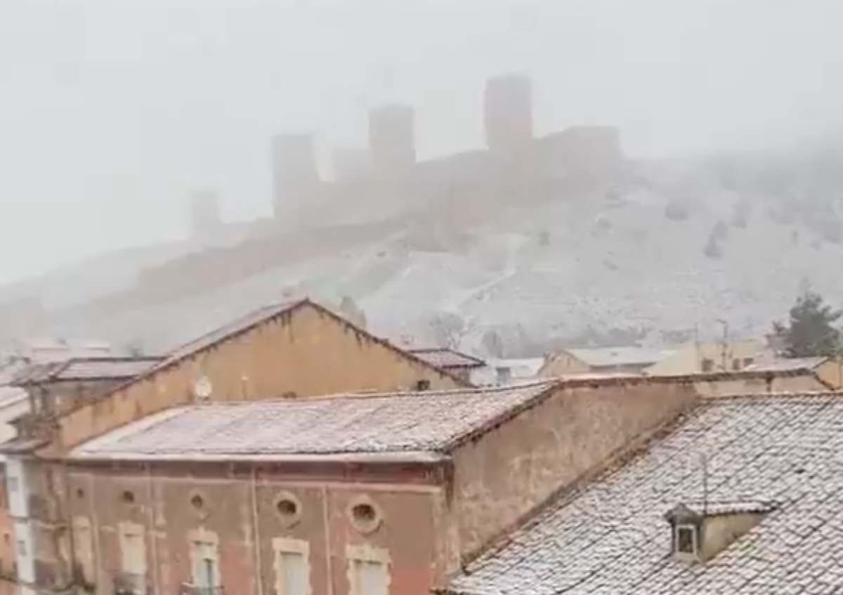 Vista habitual en invierno de Molina de Aragón