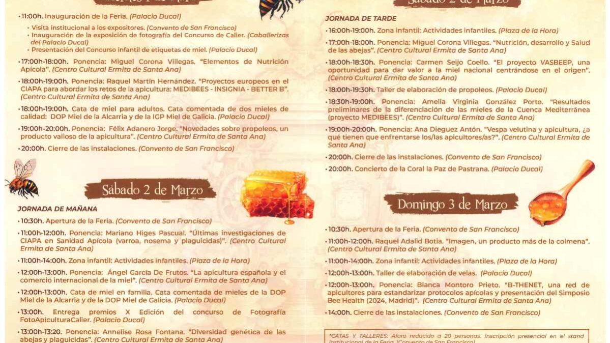 Programa Feria Internacional Apícola de Pastrana