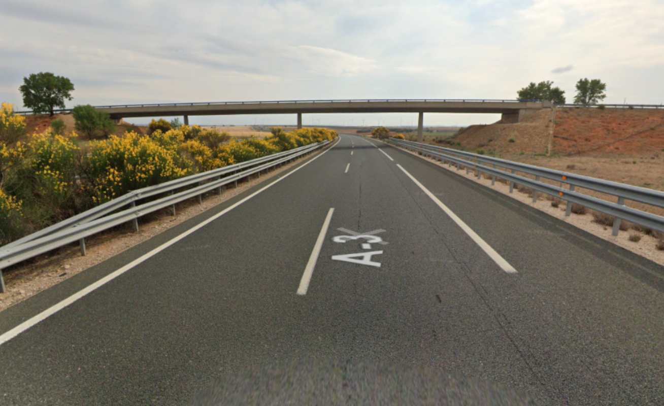 Imagen de la A-3 a la altura de Pozorrubielos de La Mancha, accidente cuenca