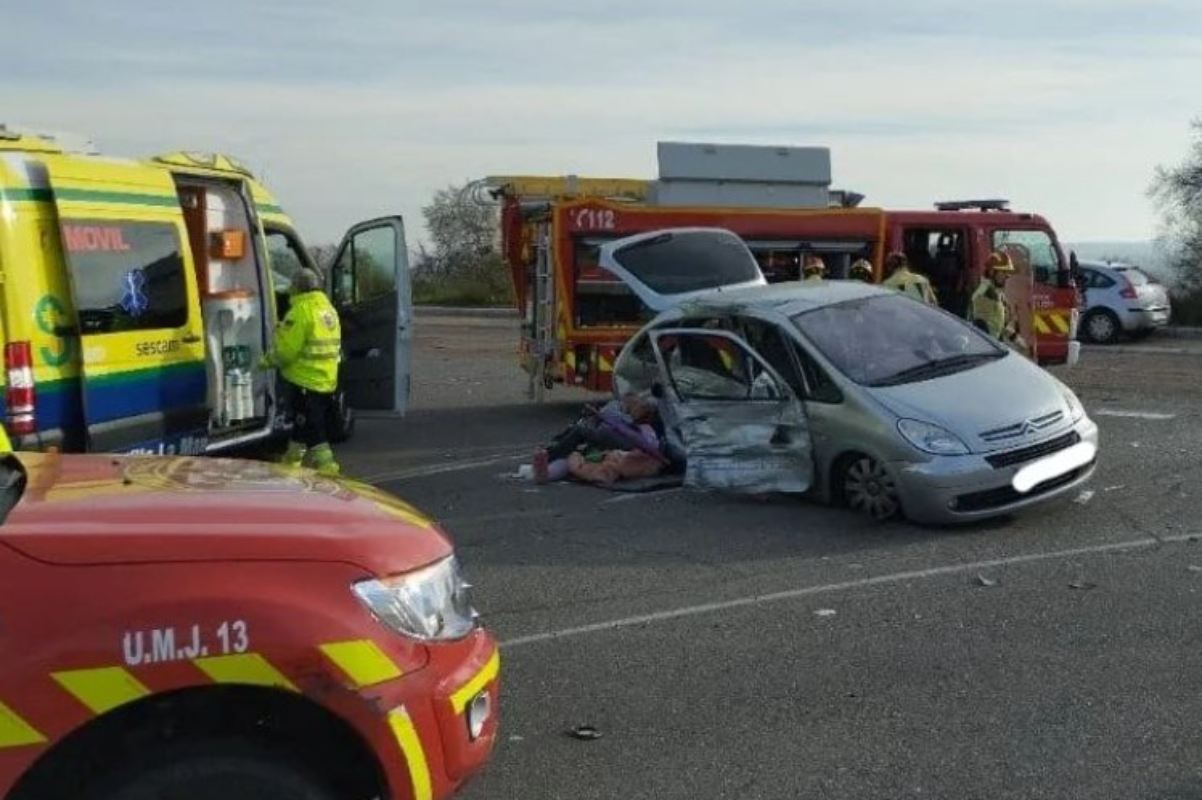 Accidente de tráfico en Toledo. Foto: Bomberos del Ayuntamiento de Toledo.