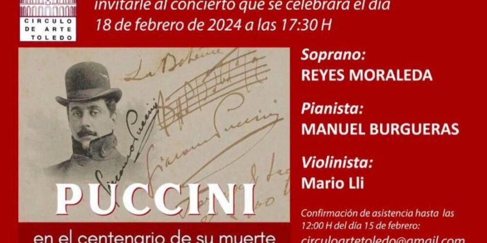 Cartel del centenario por el centenario de la muerte de Puccini.