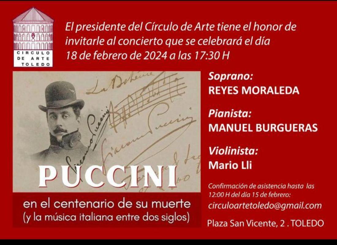 Cartel del centenario por el centenario de la muerte de Puccini.