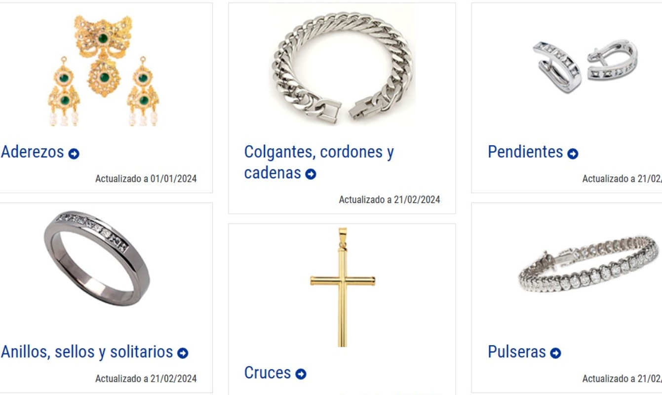 Alguna de las joyas que se ven en la web de la Policía Nacional.