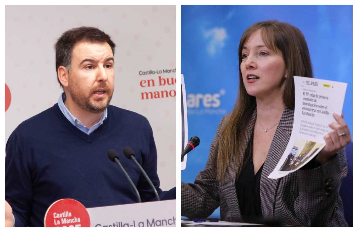 El diputado del PSOE, Antonio Requena, y la diputada del PP, Tania Andicoberry.