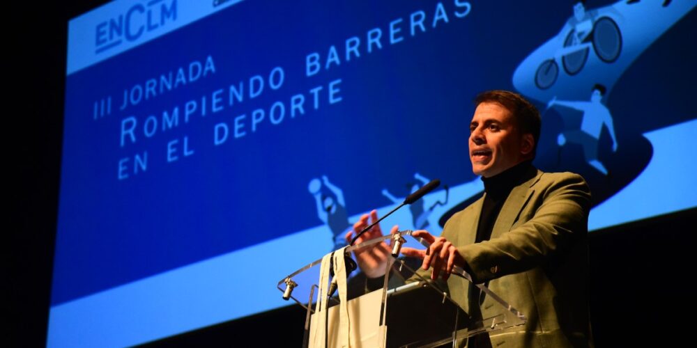 Carlos Yusre, en la Jornada por el deporte inclusivo de ENCLM. Foto: Rebeca Arango.