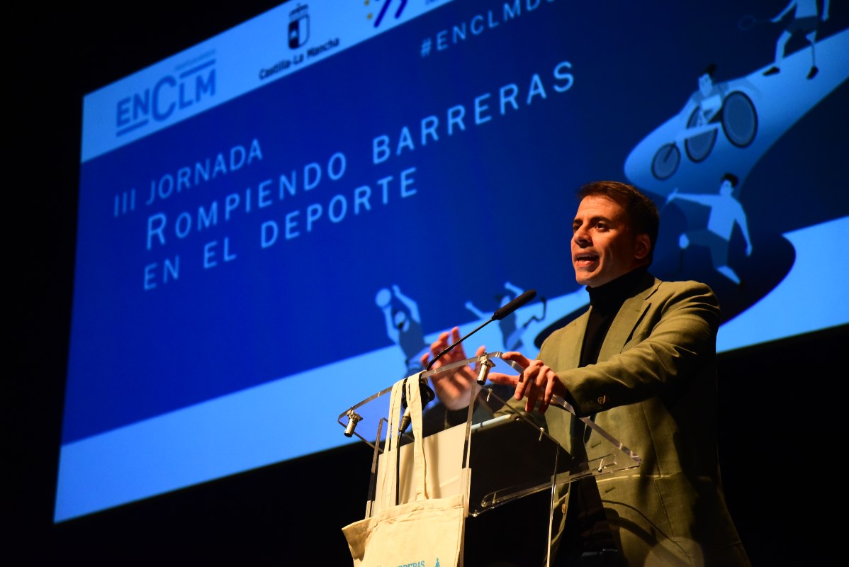 Carlos Yusre, en la Jornada por el deporte inclusivo de ENCLM. Foto: Rebeca Arango.