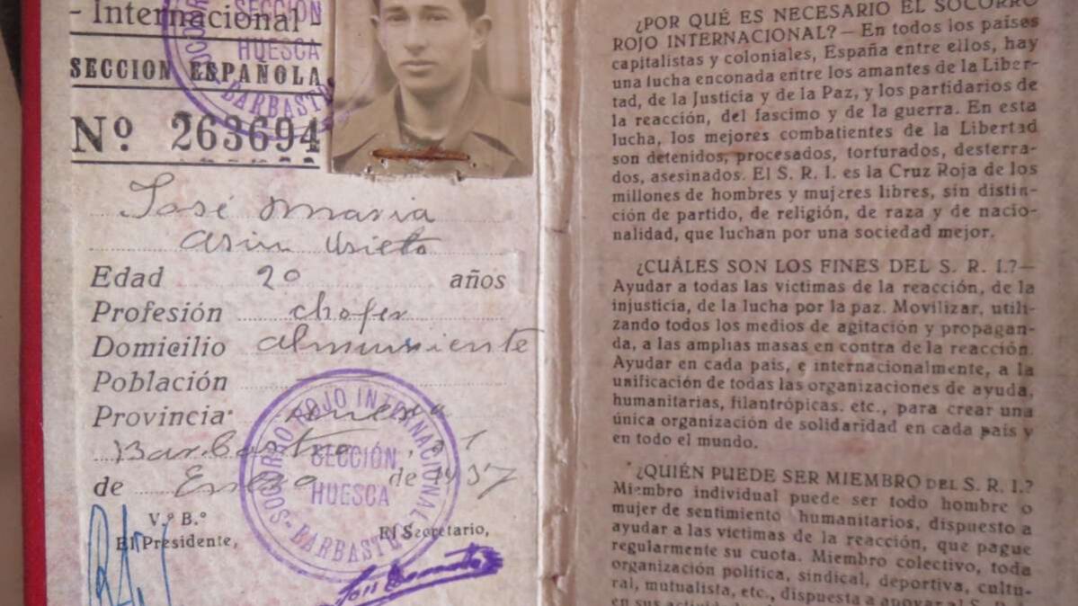 Documentación de José Asín, protagonista del comic "Un republicano español. Muerto a los 20 años"