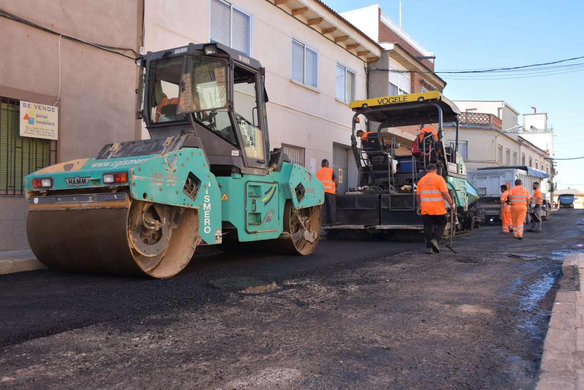 Imagen de archivo de una obra en un pueblo de la provincia de Ciudad Real y financiada por el Plan de Obras de la Diputación