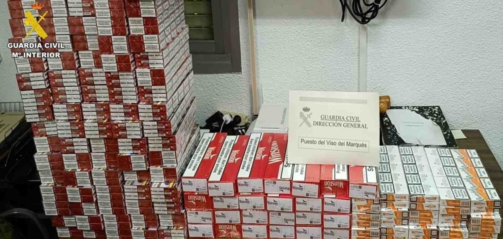 Tabaco de contrabando incautado por la Guardia Civil en Almuradiel
