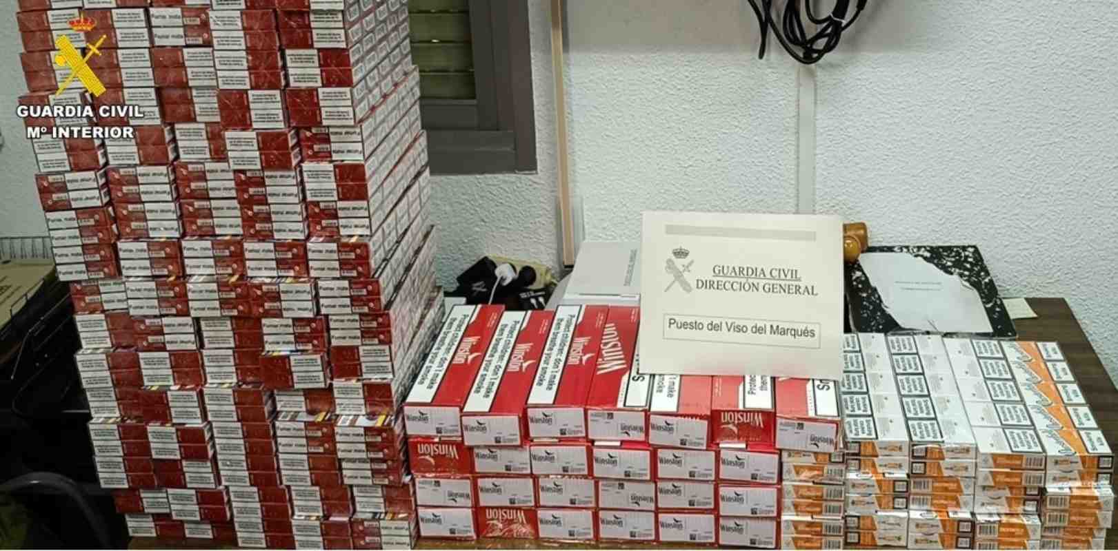 Tabaco de contrabando incautado por la Guardia Civil en Almuradiel
