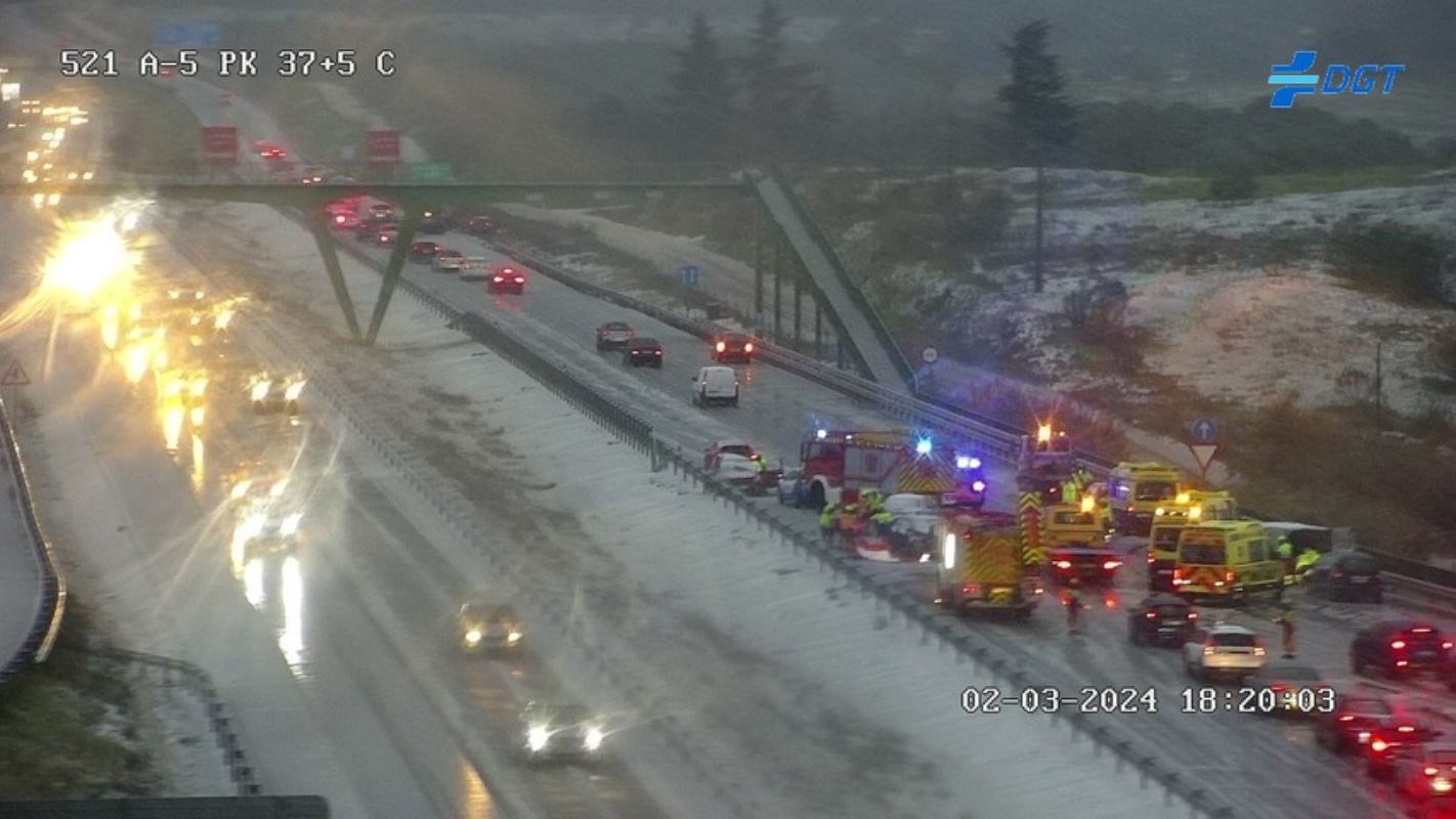 Accidente múltiple en la A-5, en el término de Casarrubios.