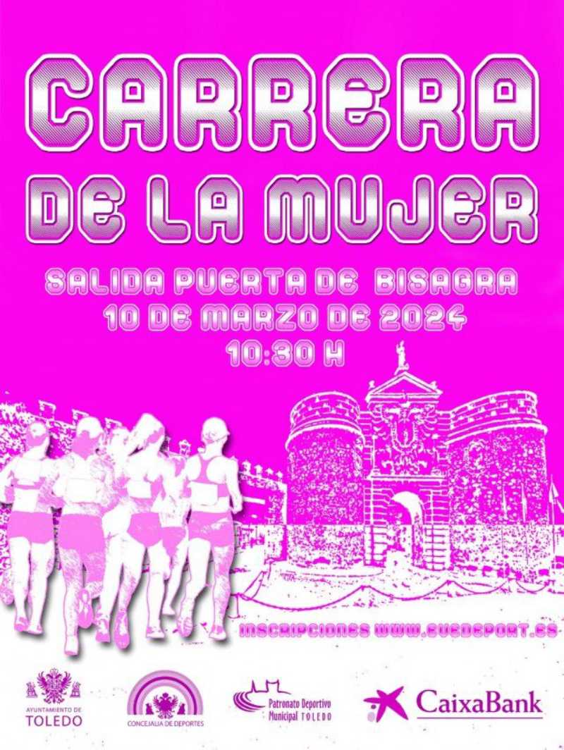 Antiguo cartel de la Carrera de la Mujer en Toledo.