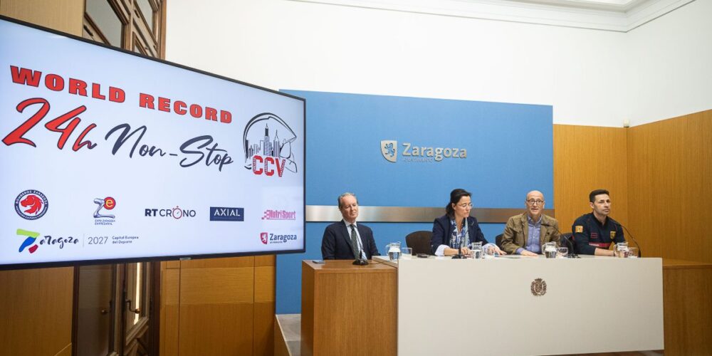 Presentación del intento de récord Guinness. Foto: Ayuntamiento de Zaragoza.