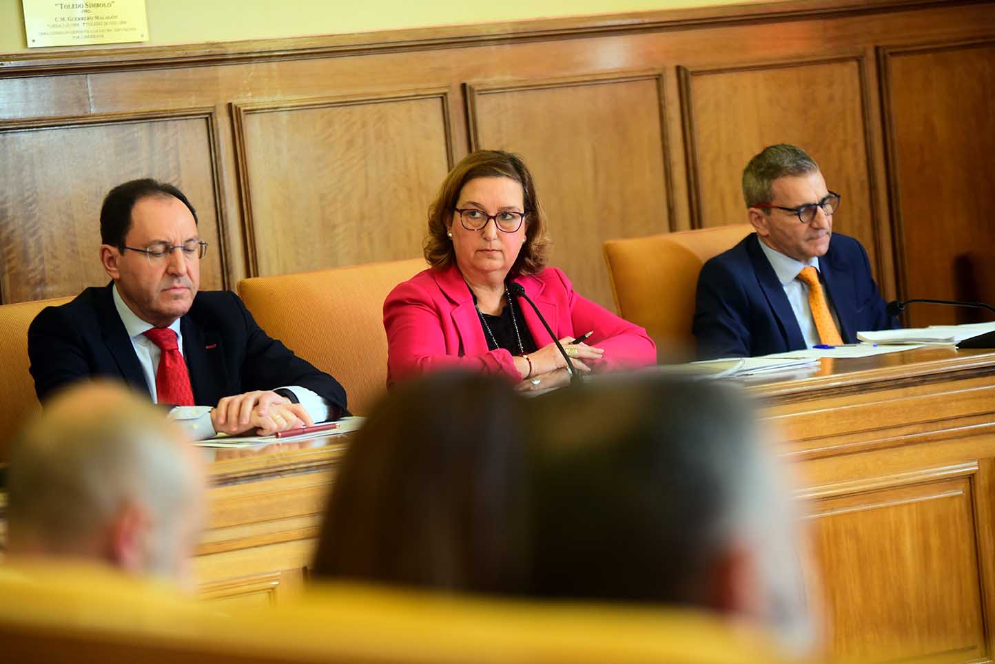 Conchi Cedillo y Manuel Guerrero en el pleno de la Diputación de Toledo