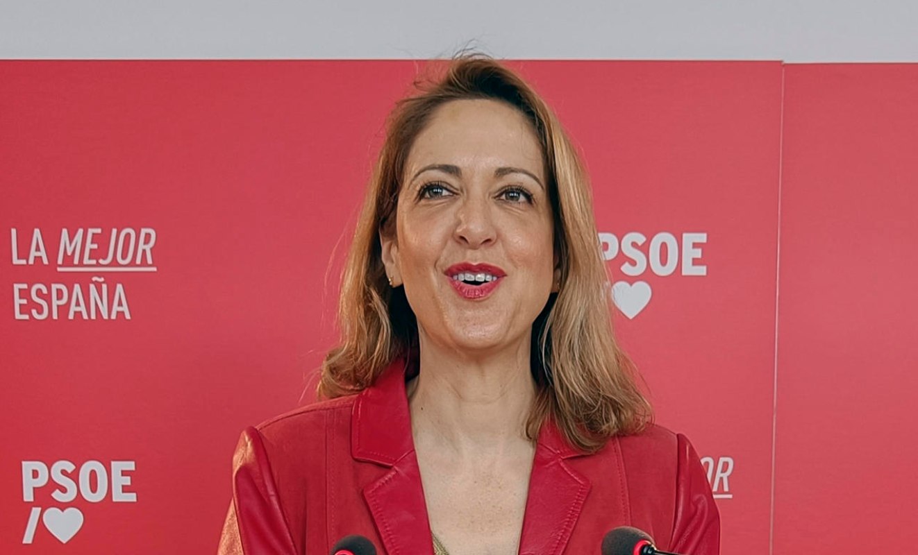 La eurodiputada socialista, Cristina Maestre, durante la rueda de prensa ofrecida este lunes en Ciudad Real.