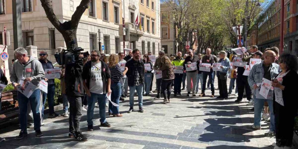 Movilización CCOO en Guadalajara por el trabajador fallecido. (Imagen de archivo)