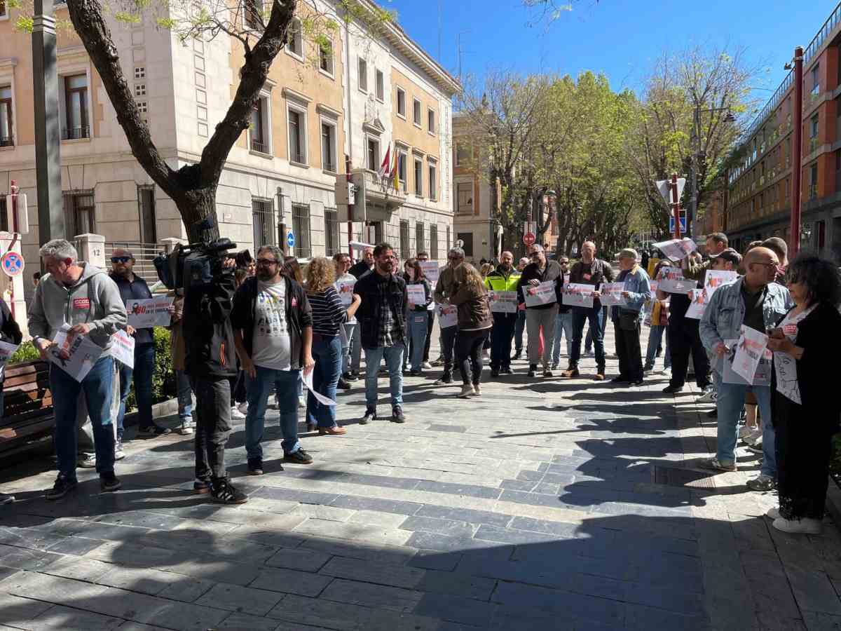 Movilización CCOO en Guadalajara por el trabajador fallecido. (Imagen de archivo)