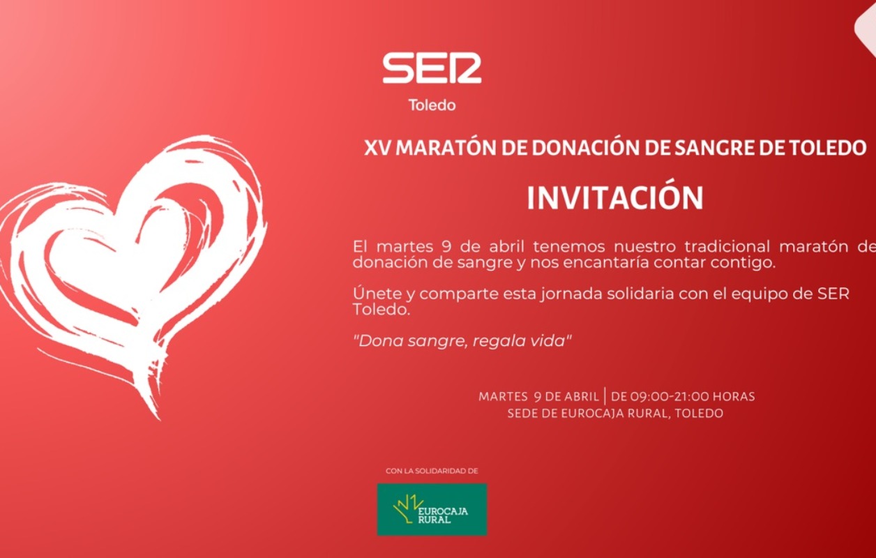 Invitación al Maratón de Sangre de Toledo.