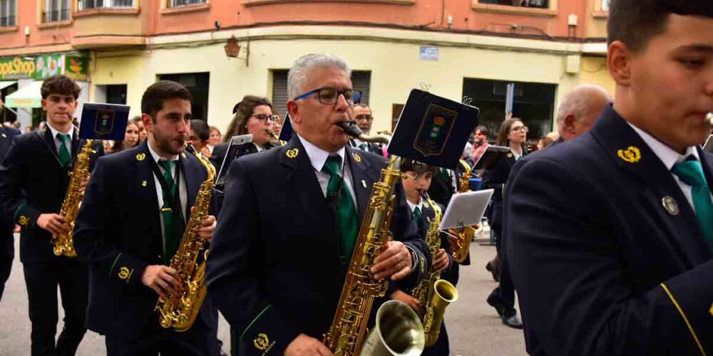 Banda de música de Los Navalucillos en el gran cortejo de Mondas 2024. Foto: ENCLM
