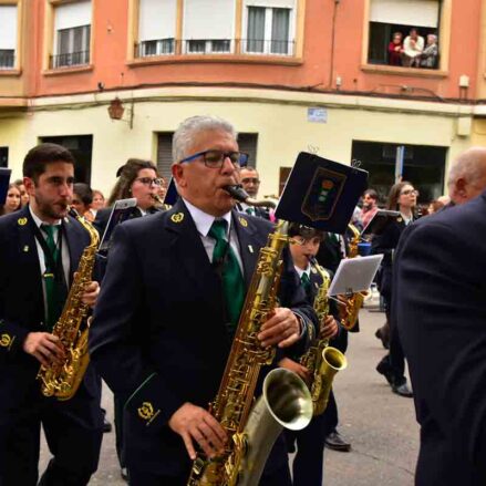 Banda de música de Los Navalucillos en el gran cortejo de Mondas 2024. Foto: ENCLM