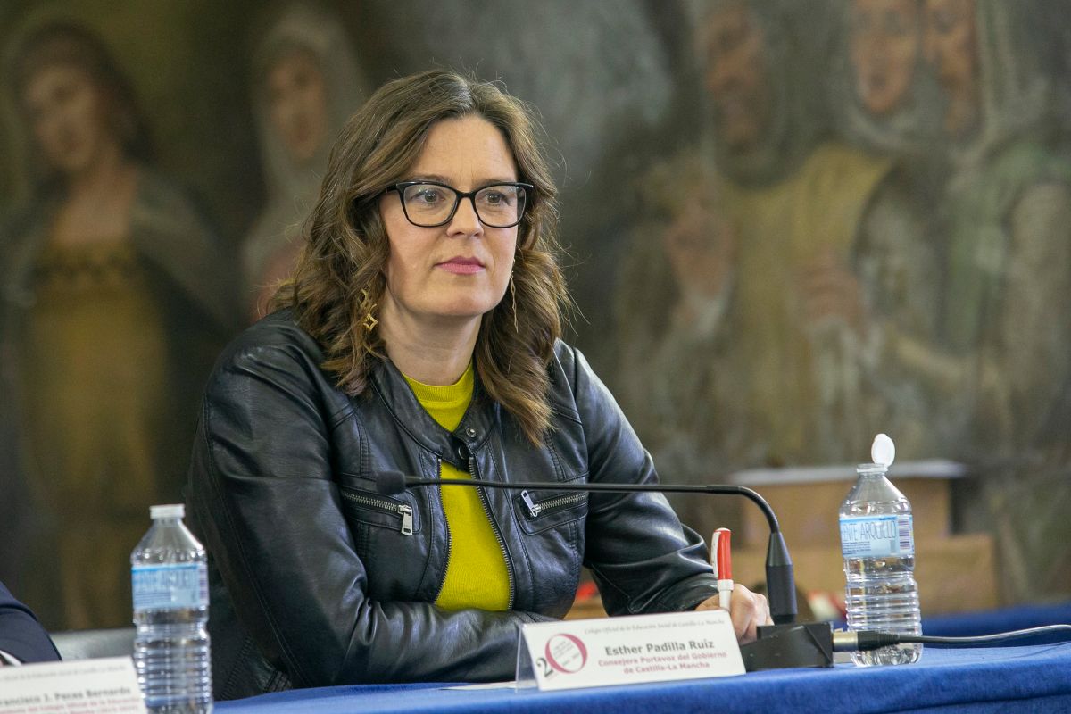 Esther Padilla, en el acto por el XX aniversario del Colegio Oficial de la Educación Social en Castilla-La Mancha.