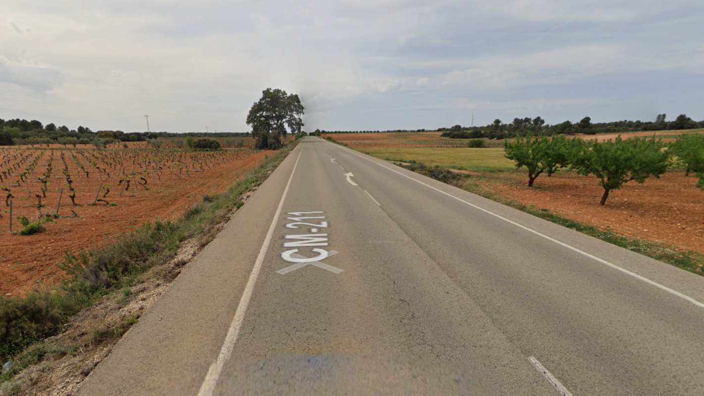 Imagen de la CM-211, carretera donde se ha producido el accidente mortal.