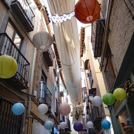 Toldos del Corpus en la calle Martín Gamero