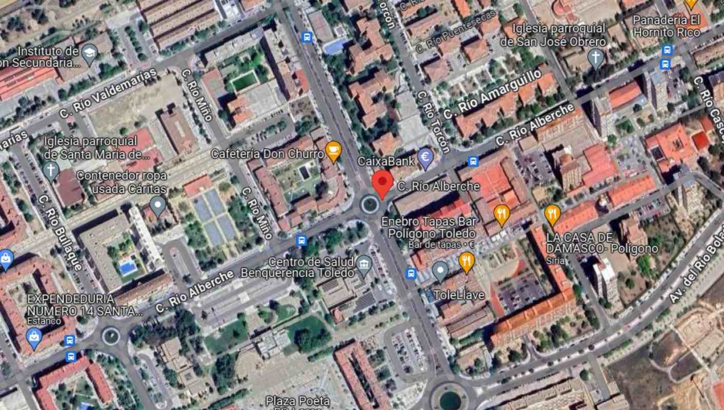 Accidente de tráfico en la calle Río Alberche de Toledo.