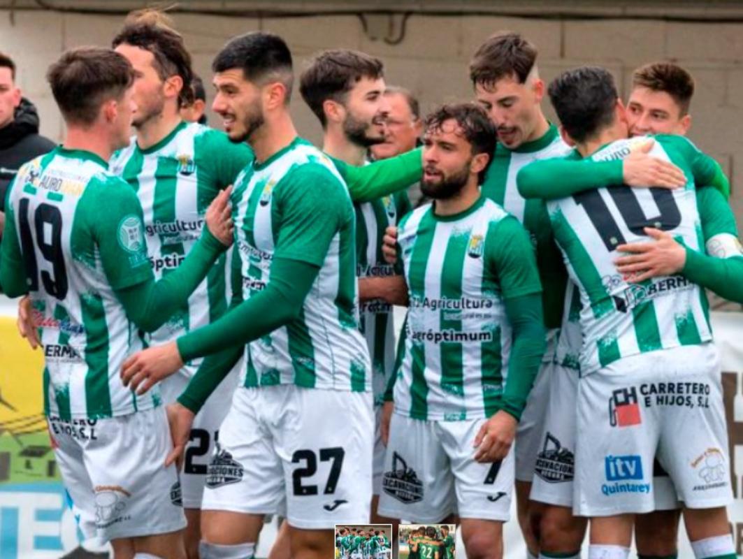 Los jugadores del Quintanar del Rey, celebrando uno de los goles. Foto: FFCM.