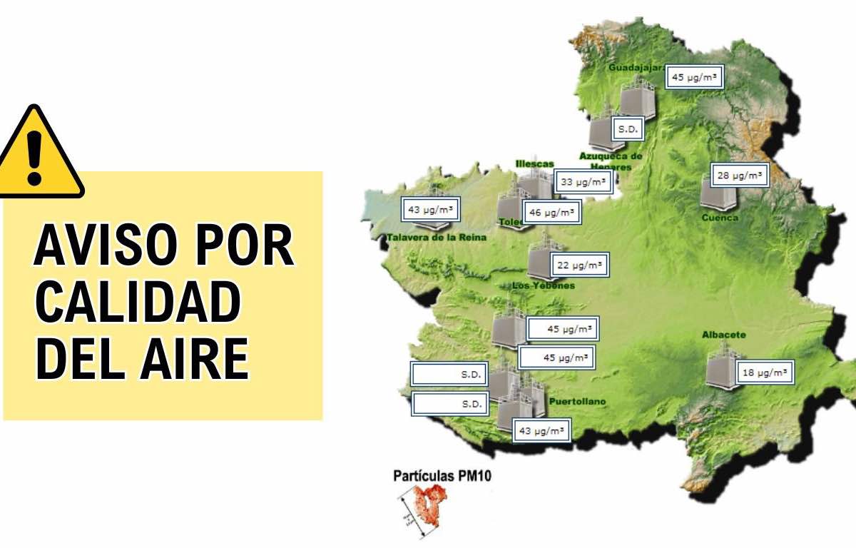 Aviso por la calidad del aire en ciudades de tres provincias de la región