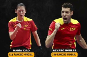 María Xiao y Álvaro Robles en los Campeonatos de España de Tenis de Mesa en Guadalajara