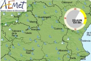 Como se ve en la imagen, algunas nubes recorrerán el territorio de Castilla-La Mancha.