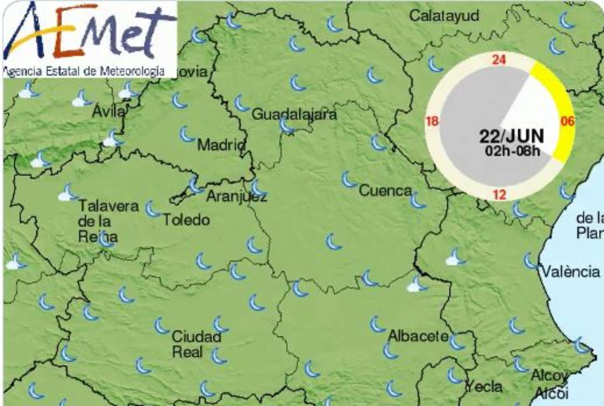 Como se ve en la imagen, algunas nubes recorrerán el territorio de Castilla-La Mancha.