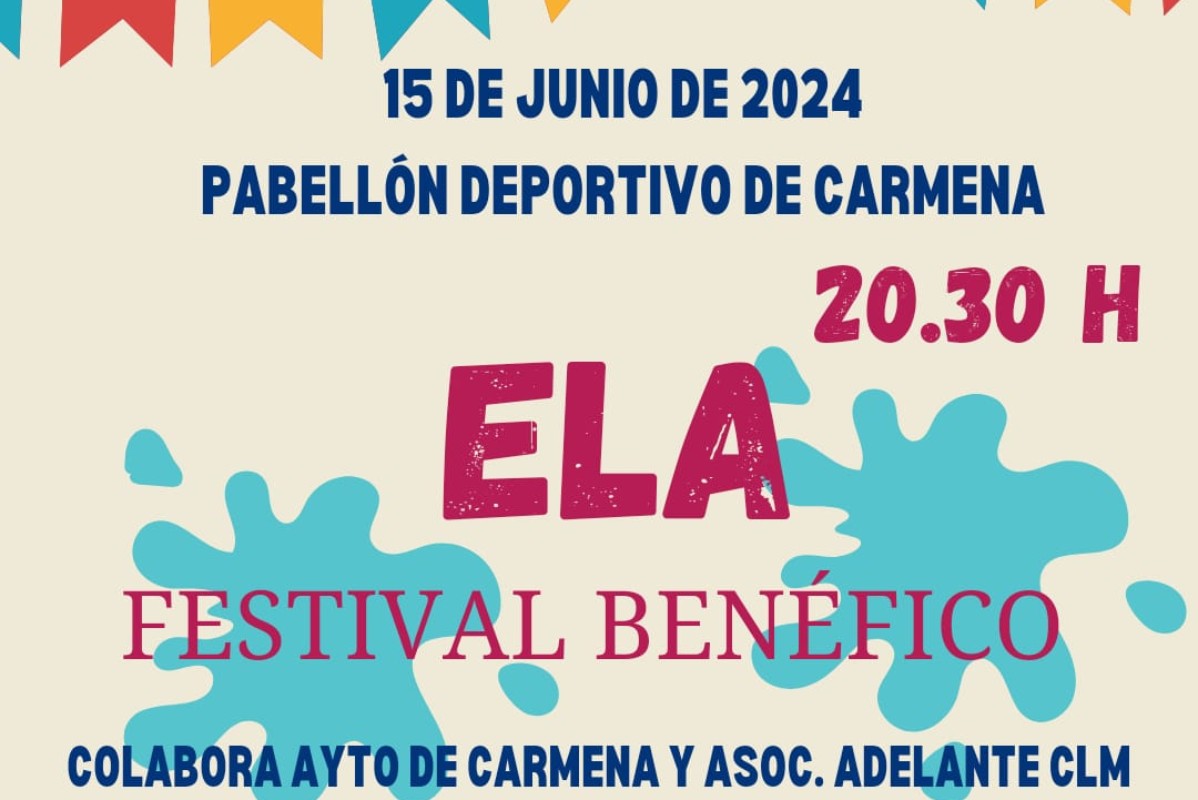 Detalle del cartel del festival contra la ELA en Carmena.